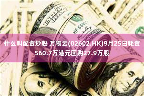 什么叫配资炒股 万物云(02602.HK)9月25日耗资560.7万港元回购27.9万股