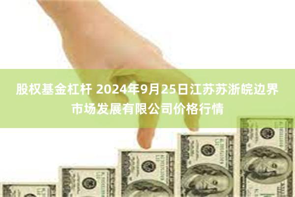 股权基金杠杆 2024年9月25日江苏苏浙皖边界市场发展有限公司价格行情