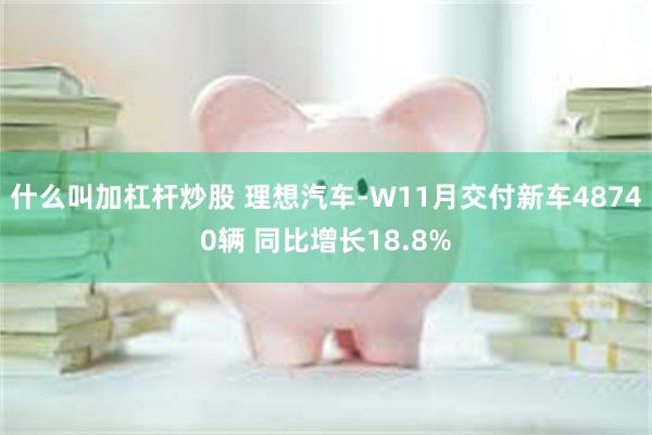 什么叫加杠杆炒股 理想汽车-W11月交付新车48740辆 同比增长18.8%